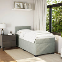 Giroletto a Molle con Materasso Grigio Chiaro 90x200 cm Velluto 3286222