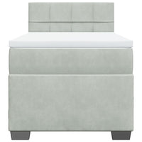 Giroletto a Molle con Materasso Grigio Chiaro 90x200 cm Velluto 3286222