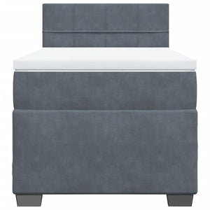 Giroletto a Molle con Materasso Grigio Scuro 90x200 cm Velluto 3286223