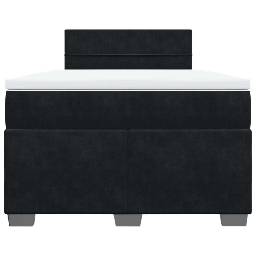 Giroletto a Molle con Materasso Nero 120x190 cm in Velluto 3286260