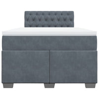 Giroletto a Molle con Materasso Grigio Scuro 120x200 cm Velluto