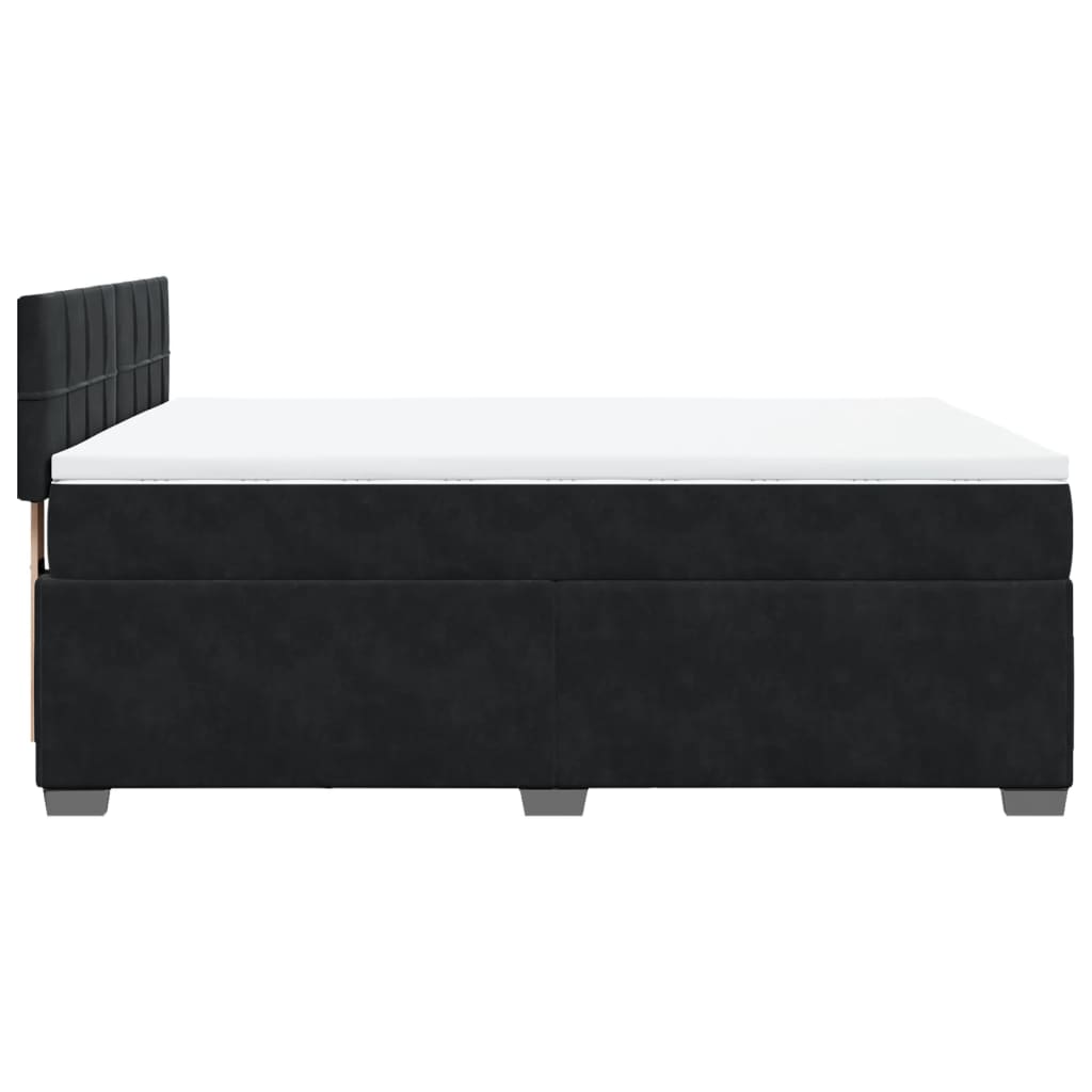 vidaXL Giroletto a Molle con Materasso Nero 140x190 cm in Velluto