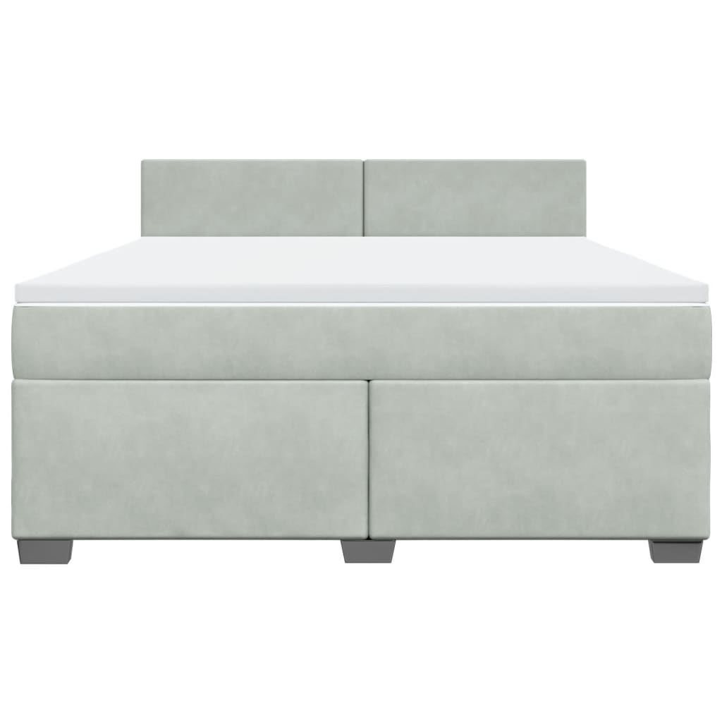 Giroletto a Molle con Materasso Grigio Chiaro 180x200cm Velluto 3286372