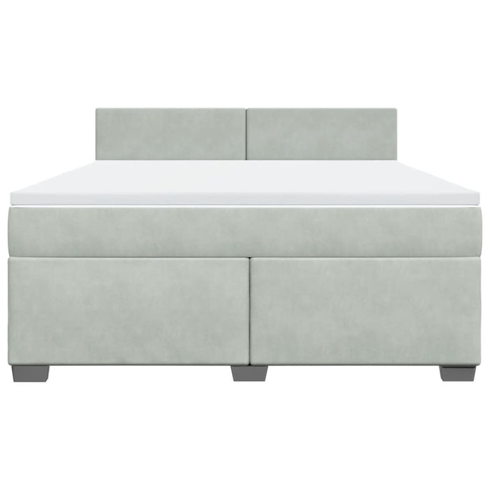 Giroletto a Molle con Materasso Grigio Chiaro 180x200cm Velluto 3286372