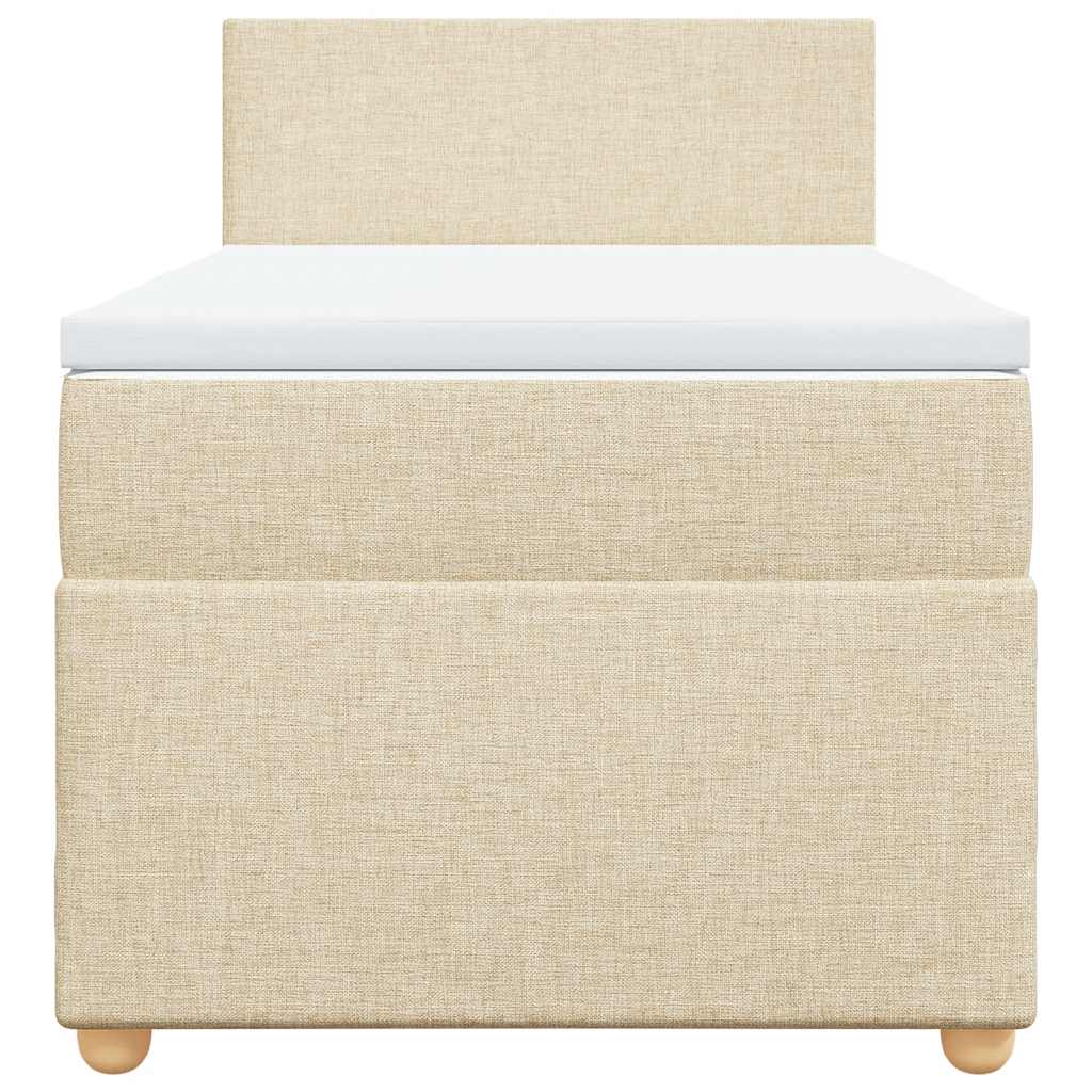 Giroletto a Molle con Materasso Crema 80x200 cm inTessuto