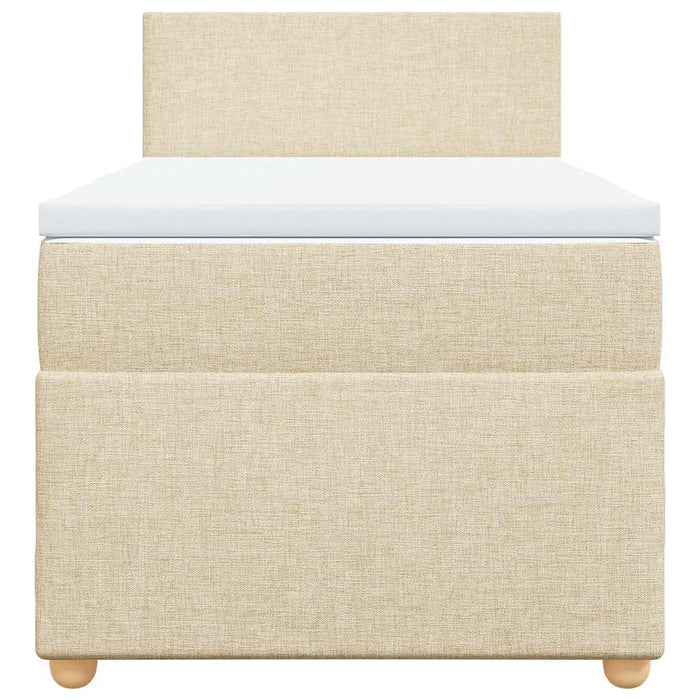 Giroletto a Molle con Materasso Crema 80x200 cm inTessuto