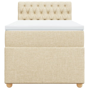 Giroletto a Molle con Materasso Crema 90x190 cm in Tessuto 3286547