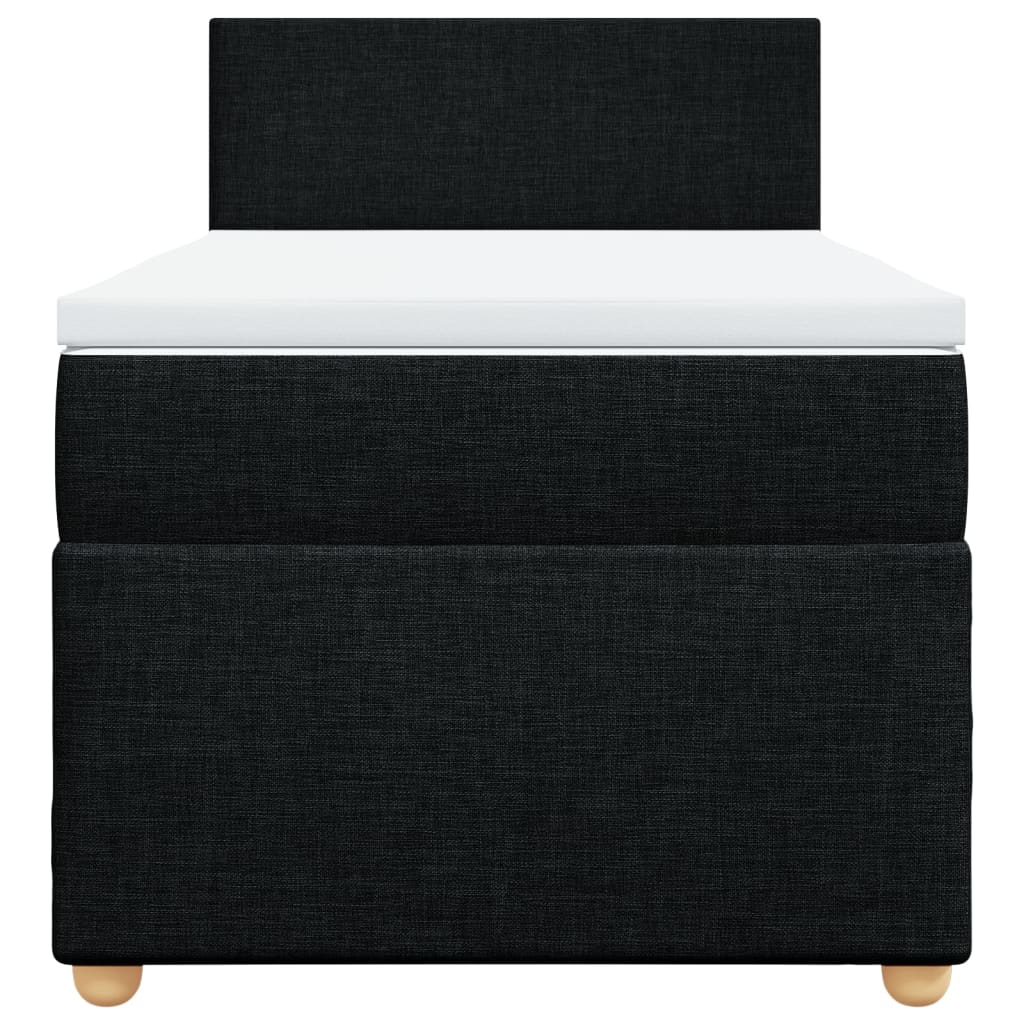 Giroletto a Molle con Materasso Nero 90x200 cm in Tessuto