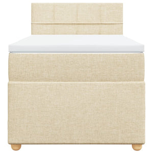 Giroletto a Molle con Materasso Crema 100x200 cm in Tessuto 3286596