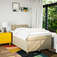 Giroletto a Molle con Materasso Crema 120x190 cm in Tessuto 3286638