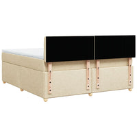 Giroletto a Molle con Materasso Crema 180x200 cm in Tessuto