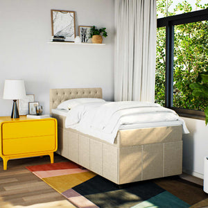 Giroletto a Molle con Materasso Crema 80x200 cm inTessuto