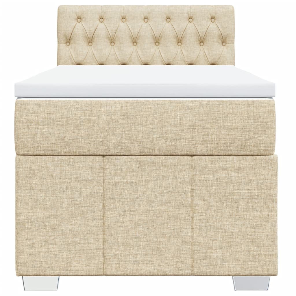 Giroletto a Molle con Materasso Crema 80x200 cm inTessuto