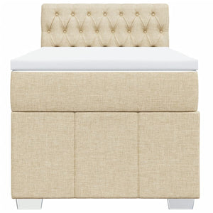 Giroletto a Molle con Materasso Crema 80x200 cm inTessuto