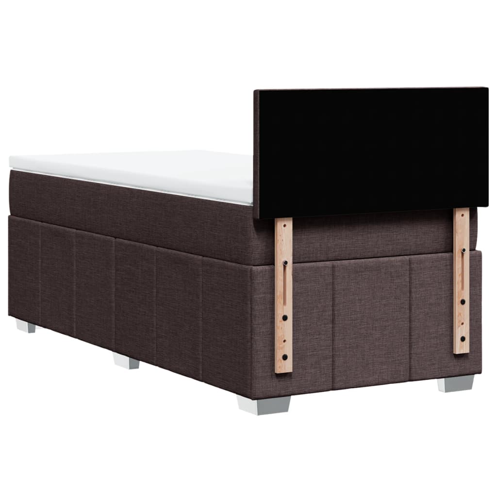 vidaXL Giroletto a Molle con Materasso Marrone Scuro 100x200cm Tessuto