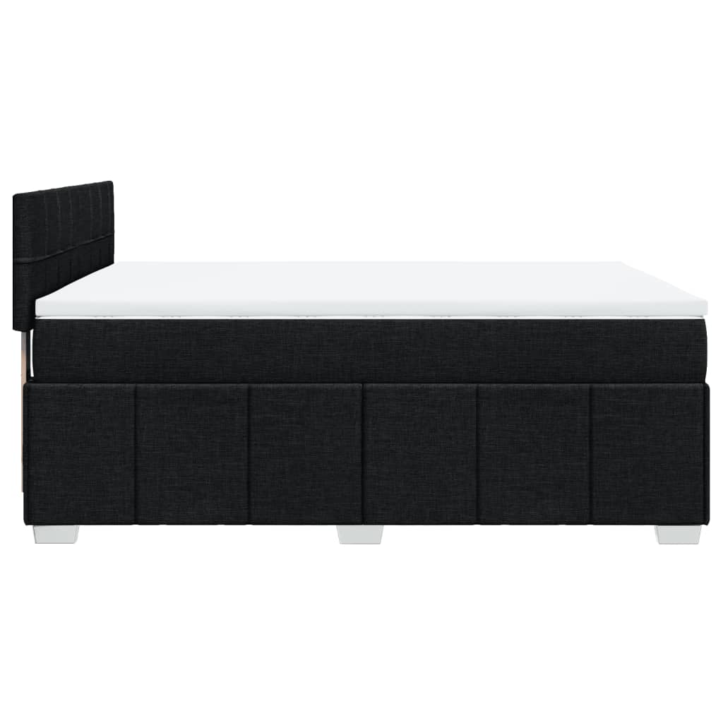 Giroletto a Molle con Materasso Nero 140x190 cm in Tessuto