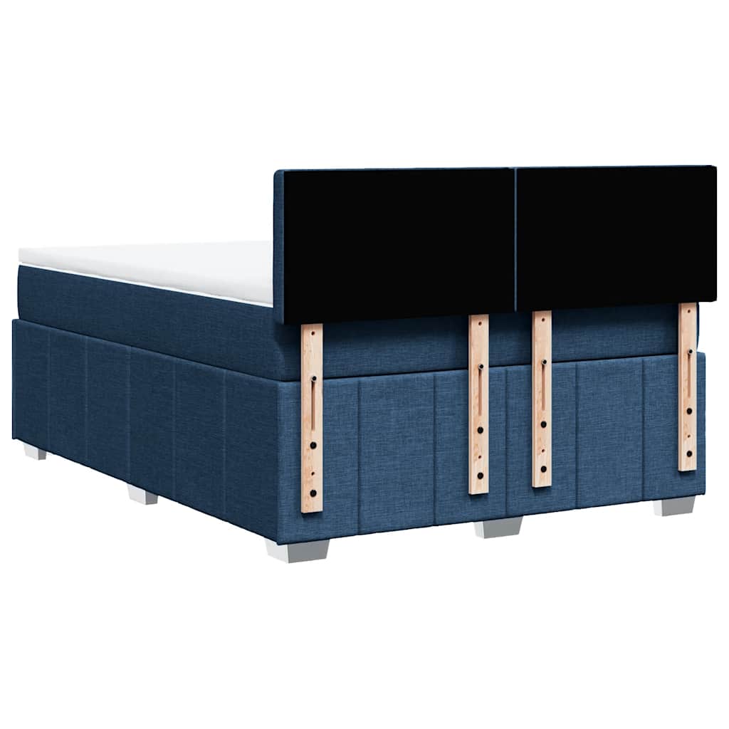 vidaXL Giroletto a Molle con Materasso Blu 140x190 cm in Tessuto
