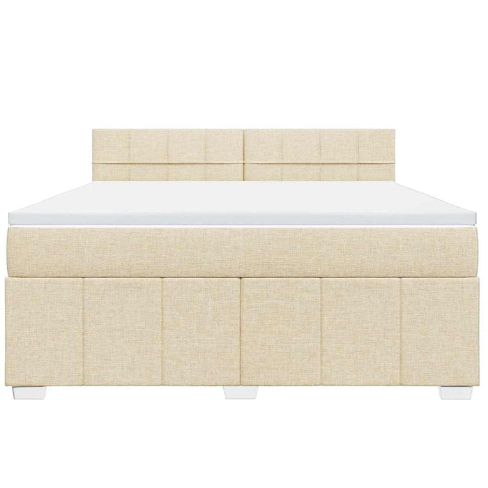 Giroletto a Molle con Materasso Crema 180x200 cm in Tessuto 3287152