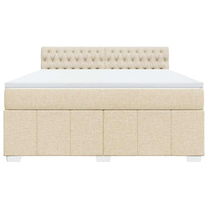 Giroletto a Molle con Materasso Crema 180x200 cm in Tessuto 3287159