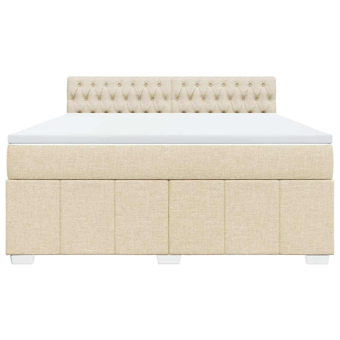 Giroletto a Molle con Materasso Crema 180x200 cm in Tessuto 3287159