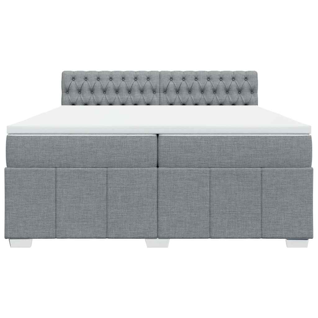 Giroletto a Molle con Materasso Grigio Chiaro 200x200cm Tessuto 3287182