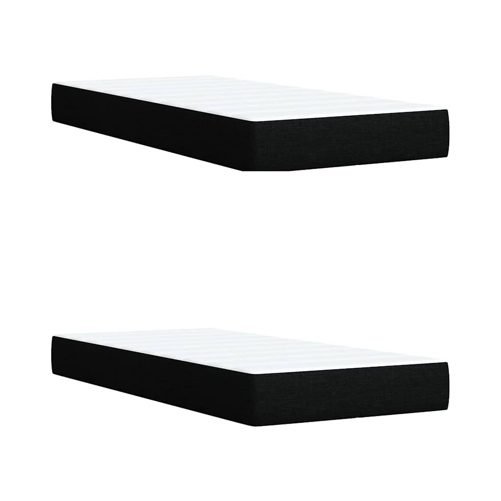 vidaXL Giroletto a Molle con Materasso Nero 200x200 cm in Tessuto