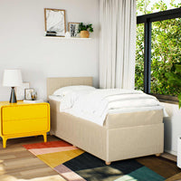 Giroletto a Molle con Materasso-Struttura Letto con Materasso Crema 80x200 cm inTessuto 863016