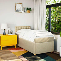 Giroletto a Molle con Materasso Crema 80x200 cm inTessuto