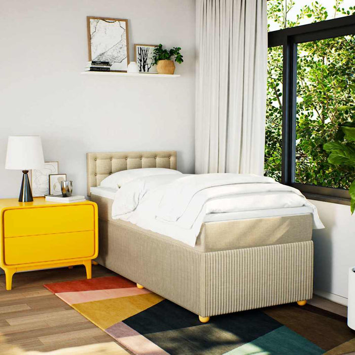 Giroletto a Molle con Materasso Crema 80x200 cm inTessuto