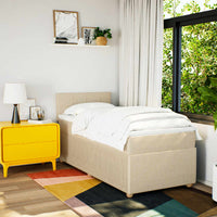 Giroletto a Molle con Materasso Crema 90x190 cm in Tessuto 3287316