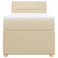 Giroletto a Molle con Materasso Crema 90x190 cm in Tessuto 3287316