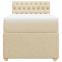 Giroletto a Molle con Materasso Crema 90x190 cm in Tessuto