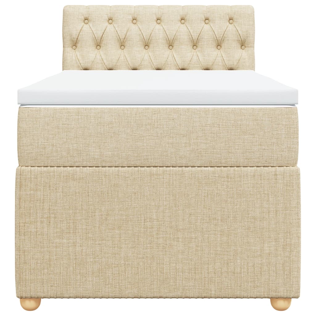 Giroletto a Molle con Materasso Crema 90x190 cm in Tessuto 3287323