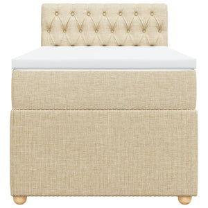 Giroletto a Molle con Materasso Crema 90x190 cm in Tessuto 3287323