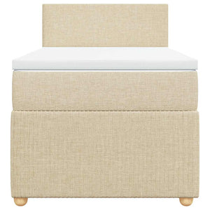 Giroletto a Molle con Materasso Crema 100x200 cm in Tessuto 3287365