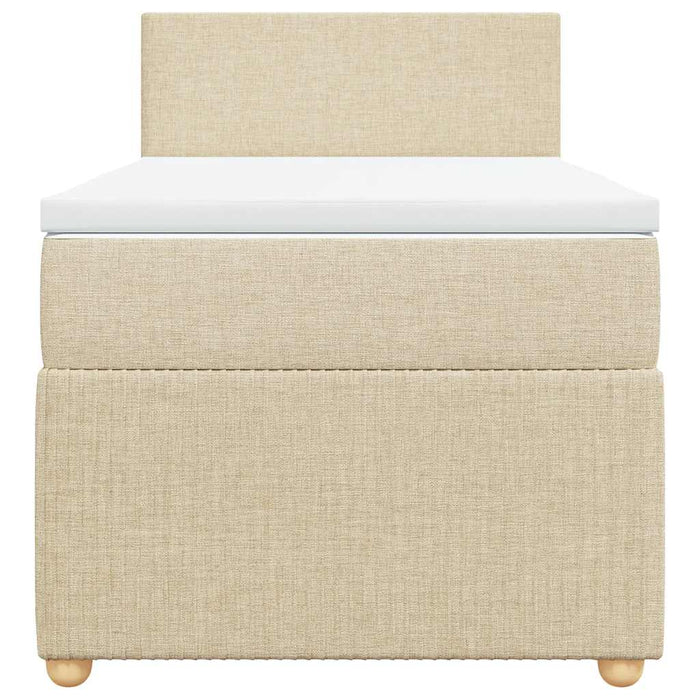 Giroletto a Molle con Materasso Crema 100x200 cm in Tessuto 3287365