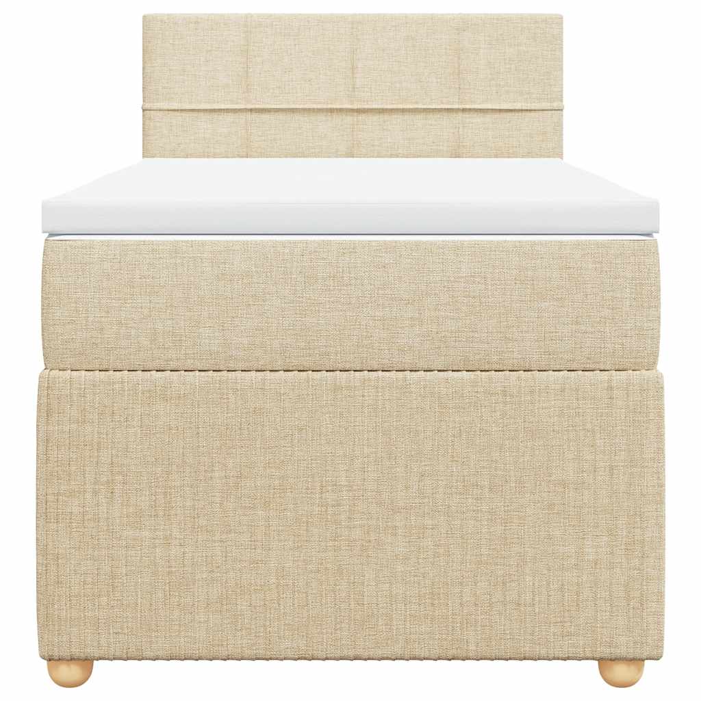 Giroletto a Molle con Materasso Crema 100x200 cm in Tessuto 3287372