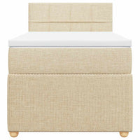 Giroletto a Molle con Materasso Crema 100x200 cm in Tessuto 3287372