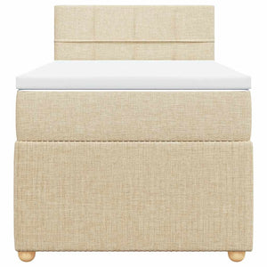 Giroletto a Molle con Materasso Crema 100x200 cm in Tessuto 3287372