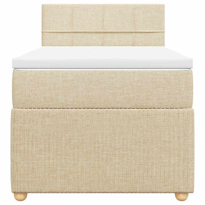 Giroletto a Molle con Materasso Crema 100x200 cm in Tessuto 3287372