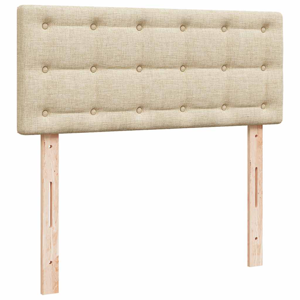 vidaXL Giroletto a Molle con Materasso Crema 120x200 cm in Tessuto