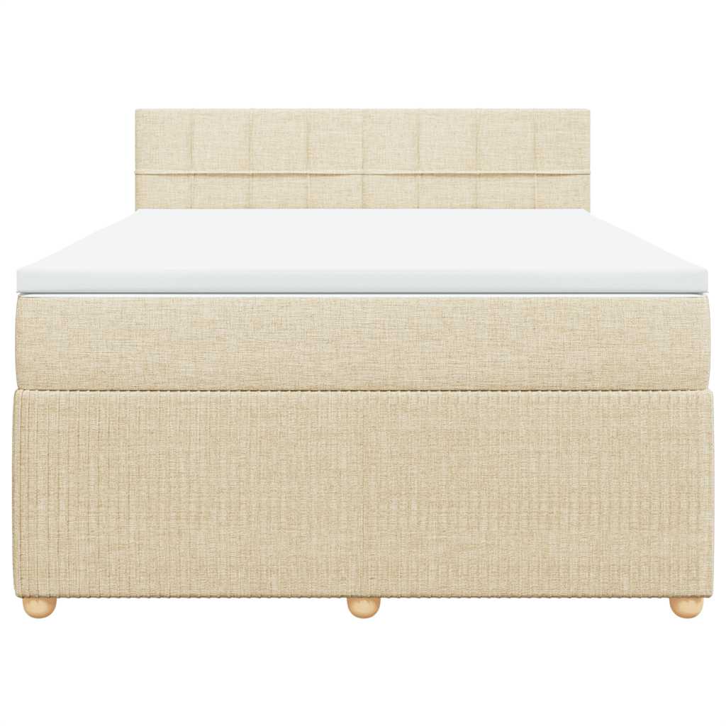 Giroletto a Molle con Materasso Crema 140x200 cm in Tessuto 3287484