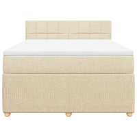 Giroletto a Molle con Materasso Crema 140x200 cm in Tessuto 3287484