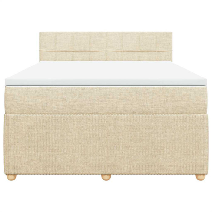 Giroletto a Molle con Materasso Crema 140x200 cm in Tessuto 3287484