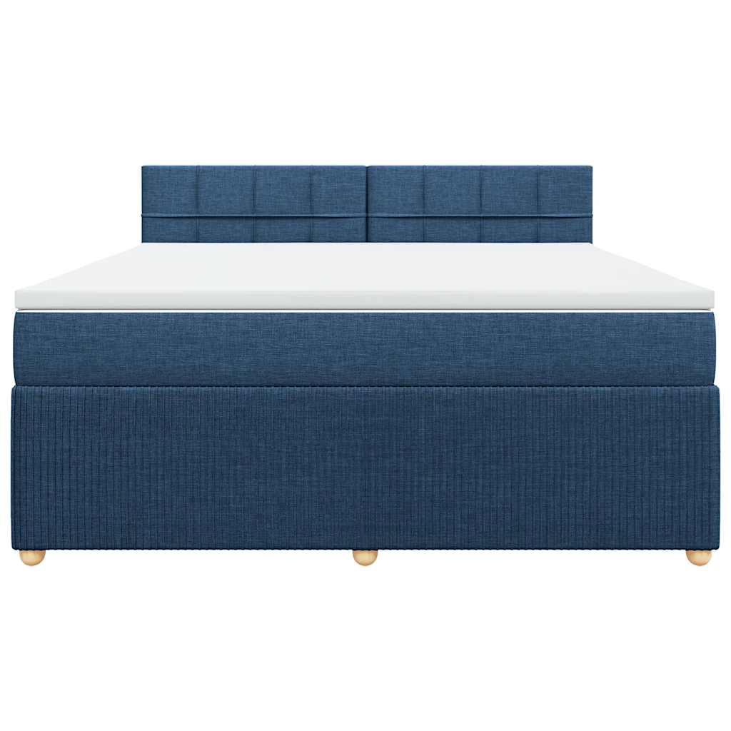 Giroletto a Molle con Materasso Blu 180x200 cm in Tessuto