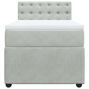 Giroletto a Molle con Materasso Grigio Chiaro 90x200 cm Velluto 3287638