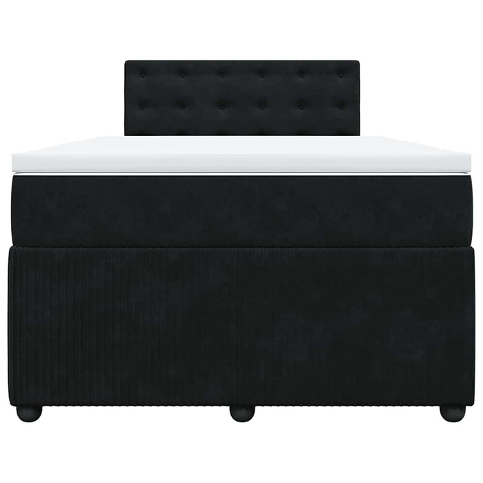 Giroletto a Molle con Materasso Nero 120x190 cm in Velluto