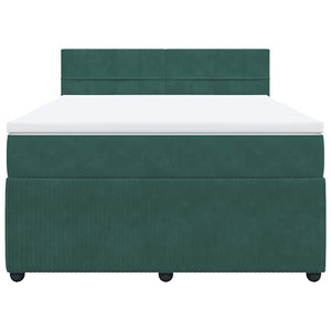 Giroletto a Molle con Materasso Verde Scuro 140x190 cm Velluto 3287737