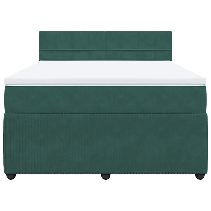 Giroletto a Molle con Materasso Verde Scuro 140x190 cm Velluto 3287737