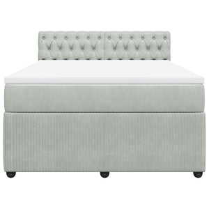 Giroletto a Molle con Materasso Grigio Chiaro 140x190cm Velluto 3287740